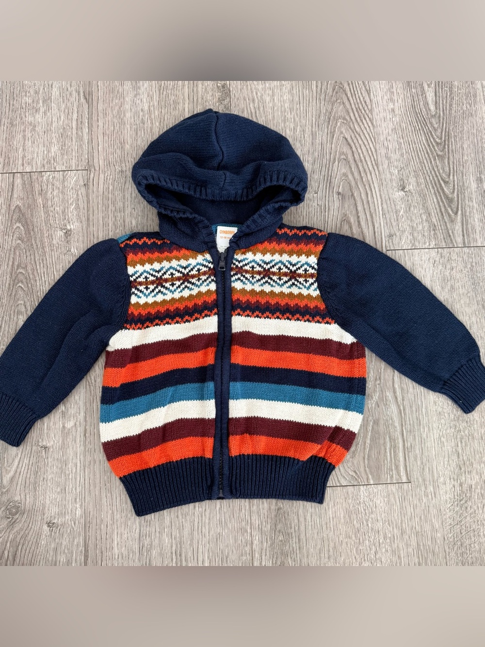 Gymboree baby Hooded Knit full Zip Sweater size 12-18 month